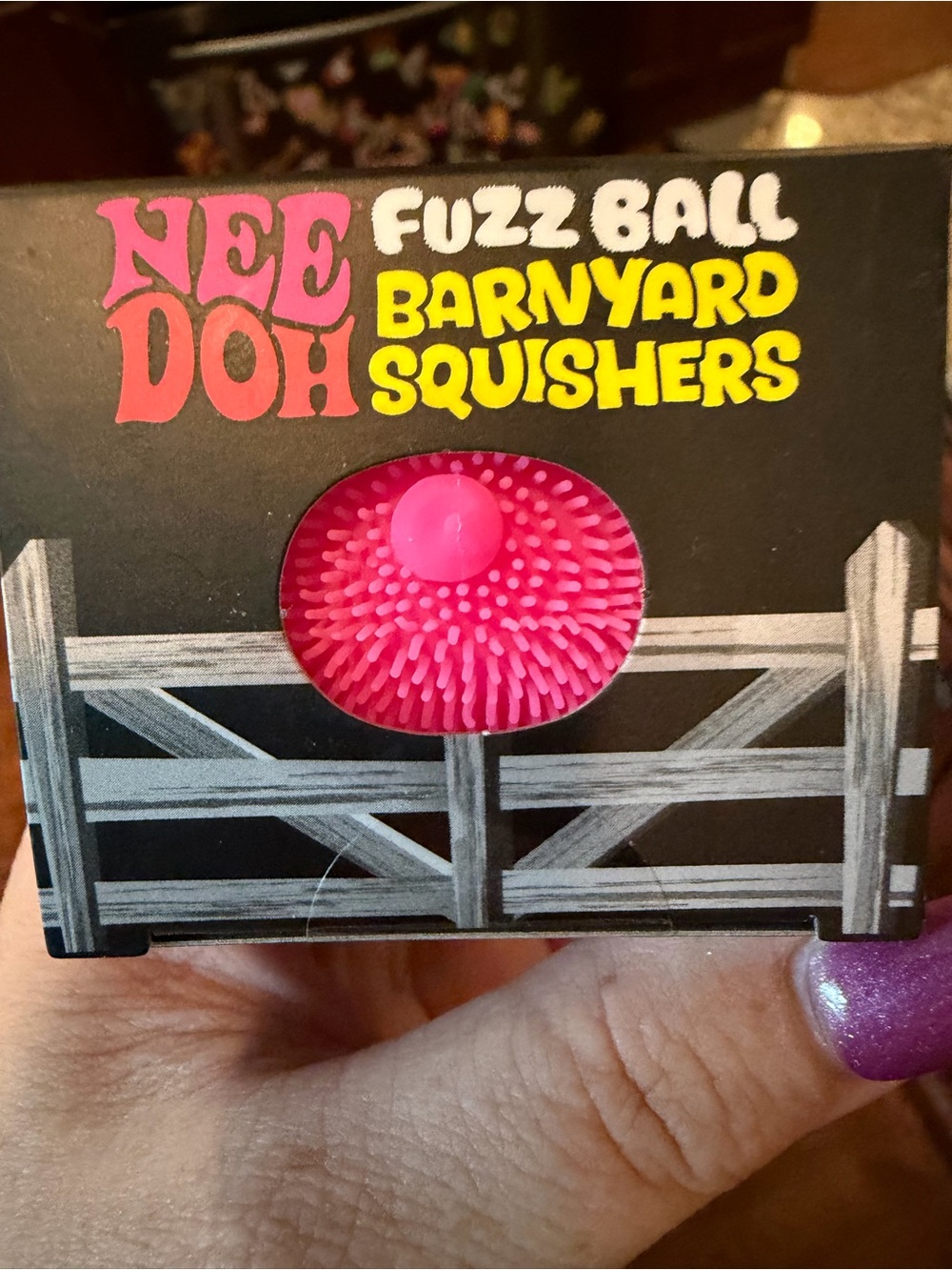 Nee Doh Fuzz Ball Barnyard Squishers Pink Pig Toy - Picture 2 of 5